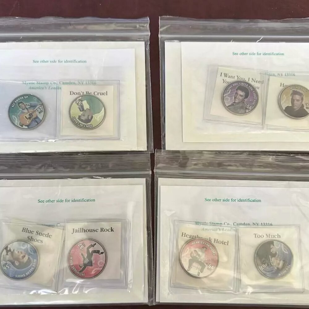 Set of 8 Elvis Classic Hits Colorized Kennedy Half Dollars Coins